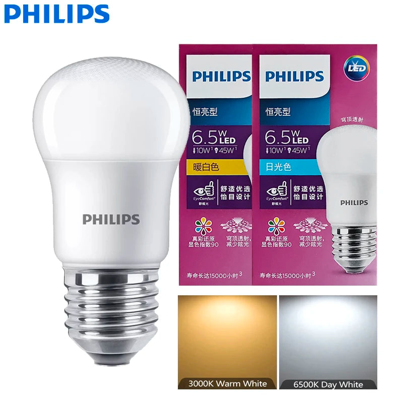 Philips LED E27 6,5 W (= 45 W) MyCare P Lampadina Mini Dimensioni 3000 K 6500 k Luce Bianca 220 V-240 V EyeComfort Lampada da Interno LED Originale, 1x