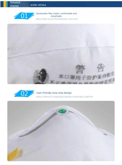 Maschera 3M 8210 N95 Originale, Respiratore Protettivo per Particelle, Approvato NIOSH, Maschera Antipolvere a Coppa per Costruzioni e Levigatura, 20 Pezzi/Scatola