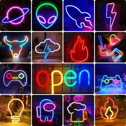 1 pezzo, luce al neon decorativa per un'atmosfera artistica moderna, decorazione da parete per feste natalizie, regalo per matrimoni, scene di laurea, alimentata tramite USB o a batteria (batteria non inclusa)