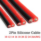 Cavo in silicone a 2 pin 10 12 14 16 18 20 22 24 26 AWG Cavo elettrico in rame super morbido 5m 10m 20m per motore inverter batteria auto