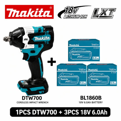 Avvitatore a impulsi Makita DTW700 a batteria 18V Brushless 700Nm, pistola a impulsi elettrica ad alta coppia con attacco da 1/2 pollice, velocità variabile, Auto-Stop per BL1830 BL1840 BL1850 BL1860B, spedizione rapida UE