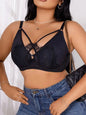 Lingerie taglie forti da donna mezza tazza raccolta push up bottone frontale design incrociato in pizzo adatto per donne voluptuose XL-XXXL MR2895