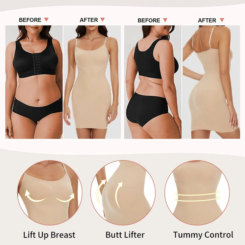 Shapewear da donna Sottovesti completi sotto i vestiti Controllo della pancia Nuovo Contrazione invisibile della pancia Body Shaper Vestito Canotta Slip Abbigliamento
