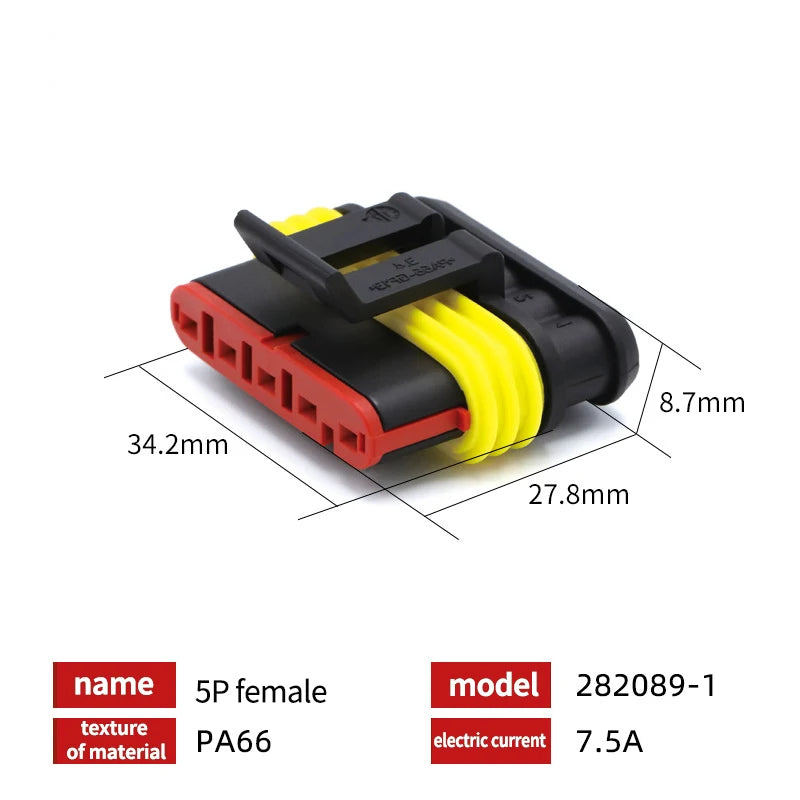 20/50/100 Set 1.5 Serie AMP Automobile Connettori 1/2/3/4/5/6 Pin Super Sigillo Impermeabile Cavo Elettrico connettore PA66 Nylon