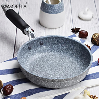 Durevole pietra friggitrice Pan28/26/24/20cm Wok padella antiaderente calderone fornello a induzione pentole Pancake uovo fornello a Gas casa