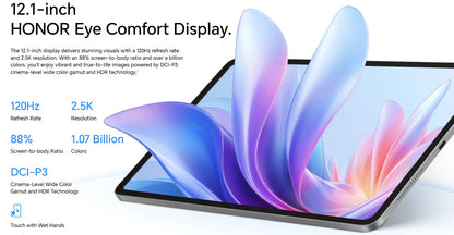 HONOR Pad 10, Versione EU Tablet WIFI, Batteria da 10100mAh, Display HONOR Eye Comfort da 12,1 pollici 120Hz 2.5K, Chipset Snapdragon 7 Gen 3, 8GB+256GB, Tablet Android HONOR