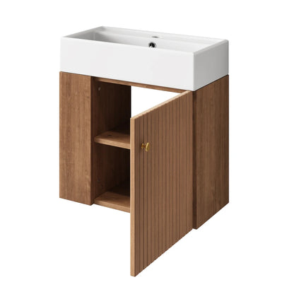 Mobile bagno sospeso con lavabo 55 × 31 × 66,5 cm e vani laterali