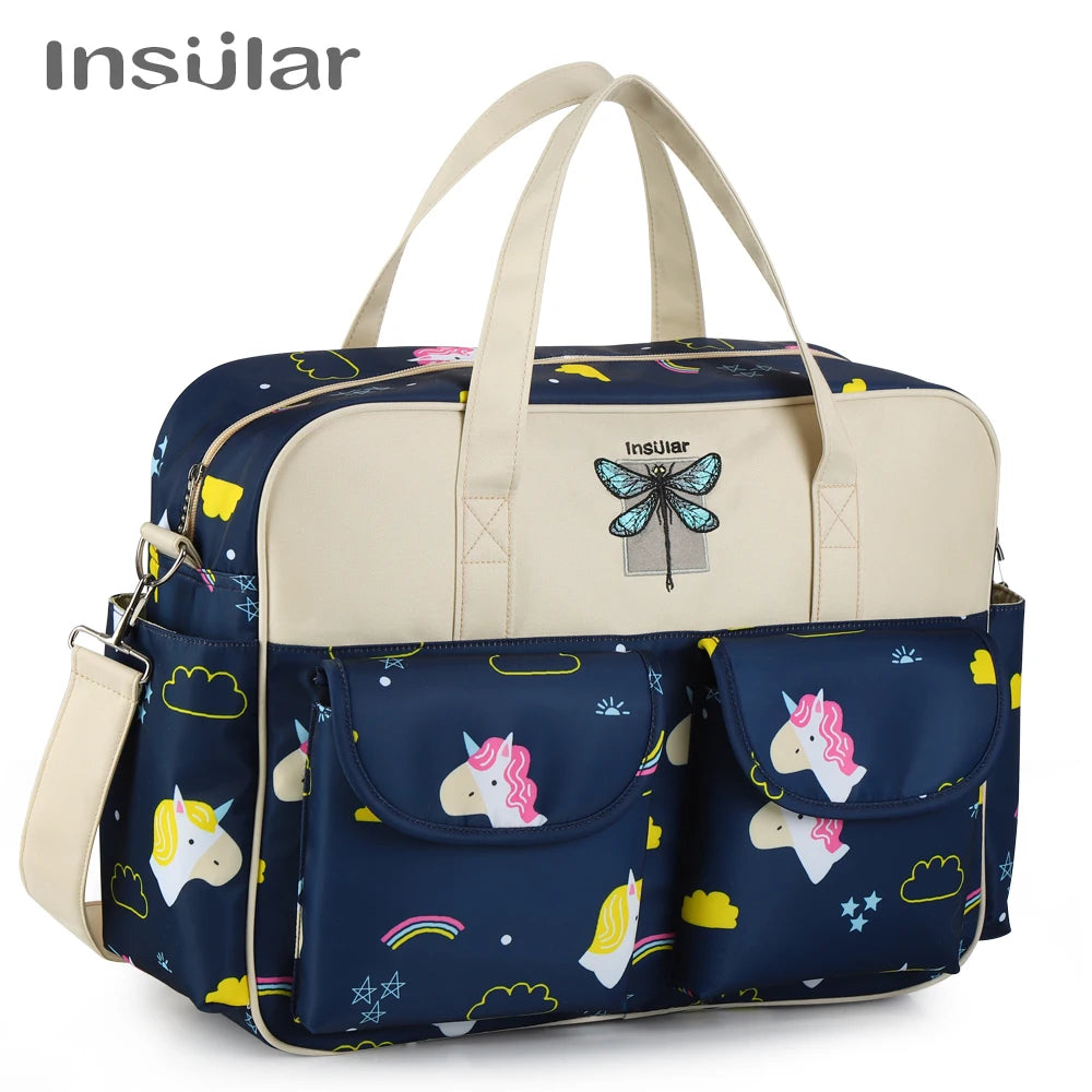 Borsa per pannolini impermeabile di nuovo stile borsa da viaggio Messenger di grande capacità borse multifunzionali per passeggino madre maternità
