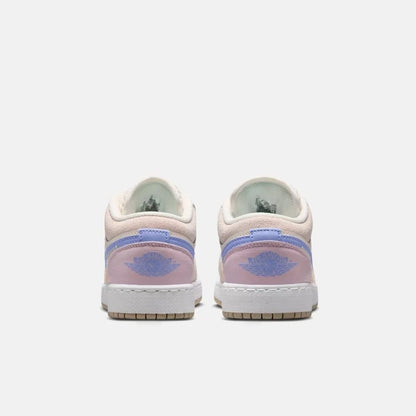 Sneakers Nike Jordan Air 1 Low, modello a blocchi di colore rosa e viola, stile macaron, IW2019-141.