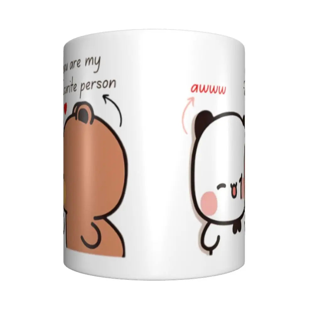 Tazze personalizzate per coppia Bubu Dudu Panda e Brownie Bear Tazza da caffè per tè al latte in ceramica fai-da-te