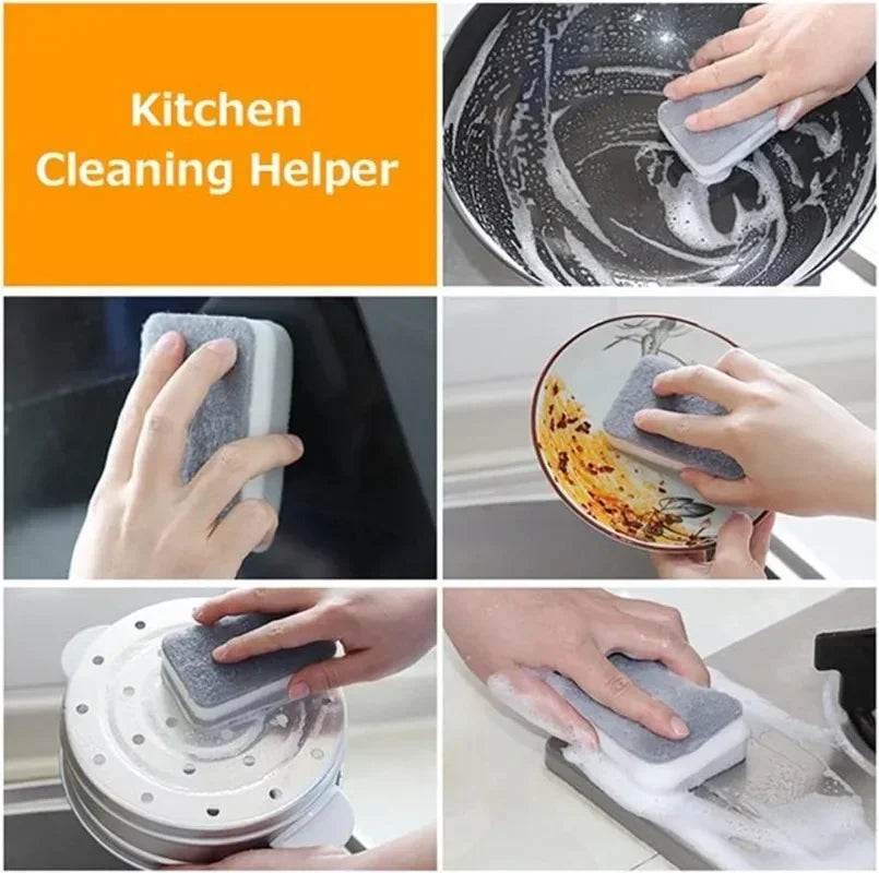 Spugne per pulizia magiche a tre strati Spugne riutilizzabili per pentole per lavare i piatti Spugne per cucina domestica Salviette per spazzole Strumenti puliti