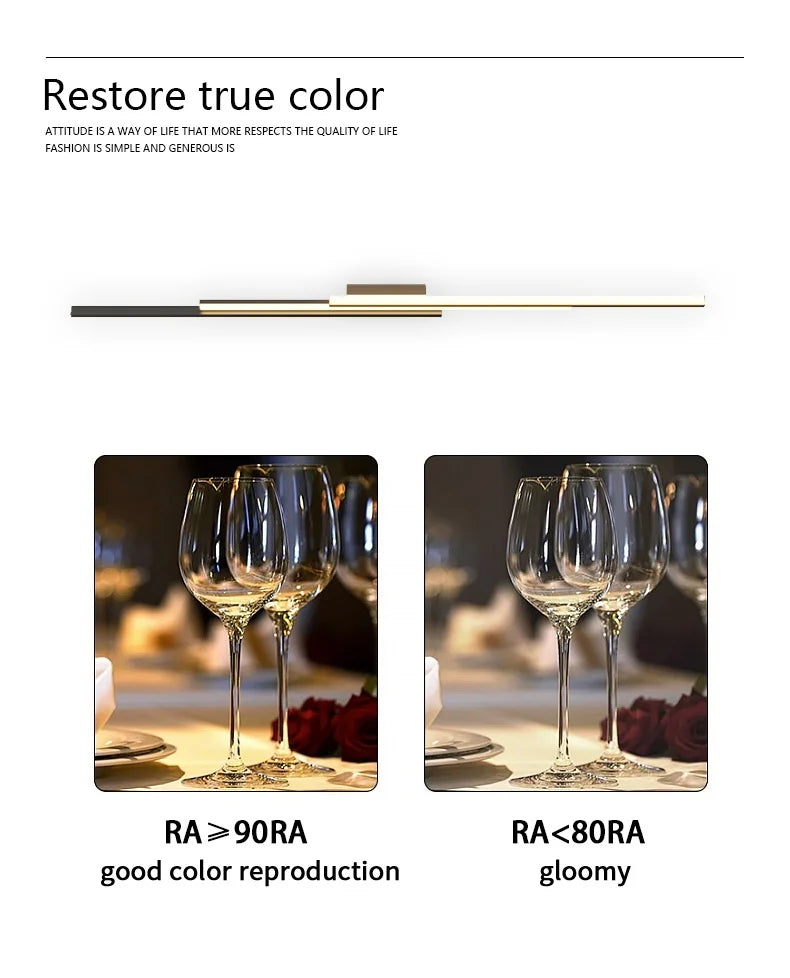 Lampada da soffitto moderna linea Luci a LED Soggiorno Sala da pranzo Camera da letto principale Apparecchio Lampadario a soffitto Sconce da parete Apparecchio di illuminazione