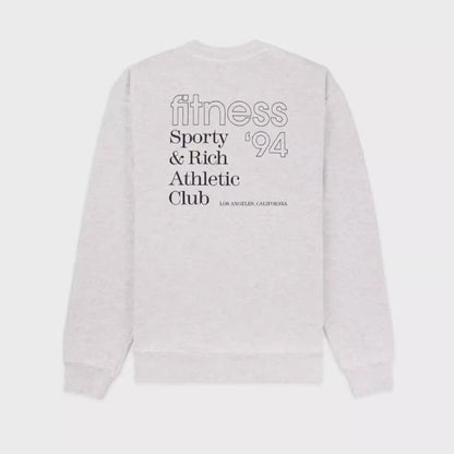 Anni '90 Vintage Athletic Club Stampa Felpe in pile spesso grigio Autunno Manica lunga Donna Girocollo Pullover Ins Maglioni di moda