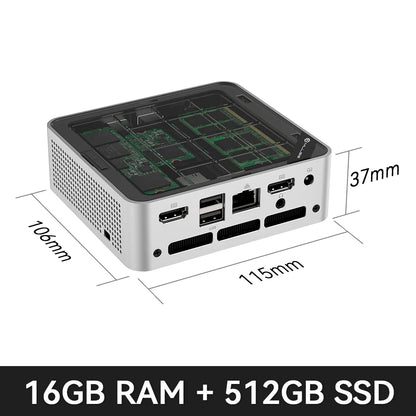 Mini PC Mllse M5 Processore Intel Core I5-8257U 16Gb Ram Ddr4 512Gb Ssd Wifi 6 Bluetooth 5.3 Win 11 Pro