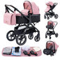 Nuovo passeggino di lusso 3 in 1 carrozzina da viaggio portatile pieghevole carrozzina alta paesaggio telaio in alluminio passeggino neonato
