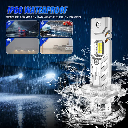 Fari LED H7 H4 da 8500W, CANBUS H8 H11 H1 9005 HB3 9006 HB4, Luci Mini Lampada 1:1, Fari Fendinebbia Wireless Plug&Play 6500K, 2 Pezzi