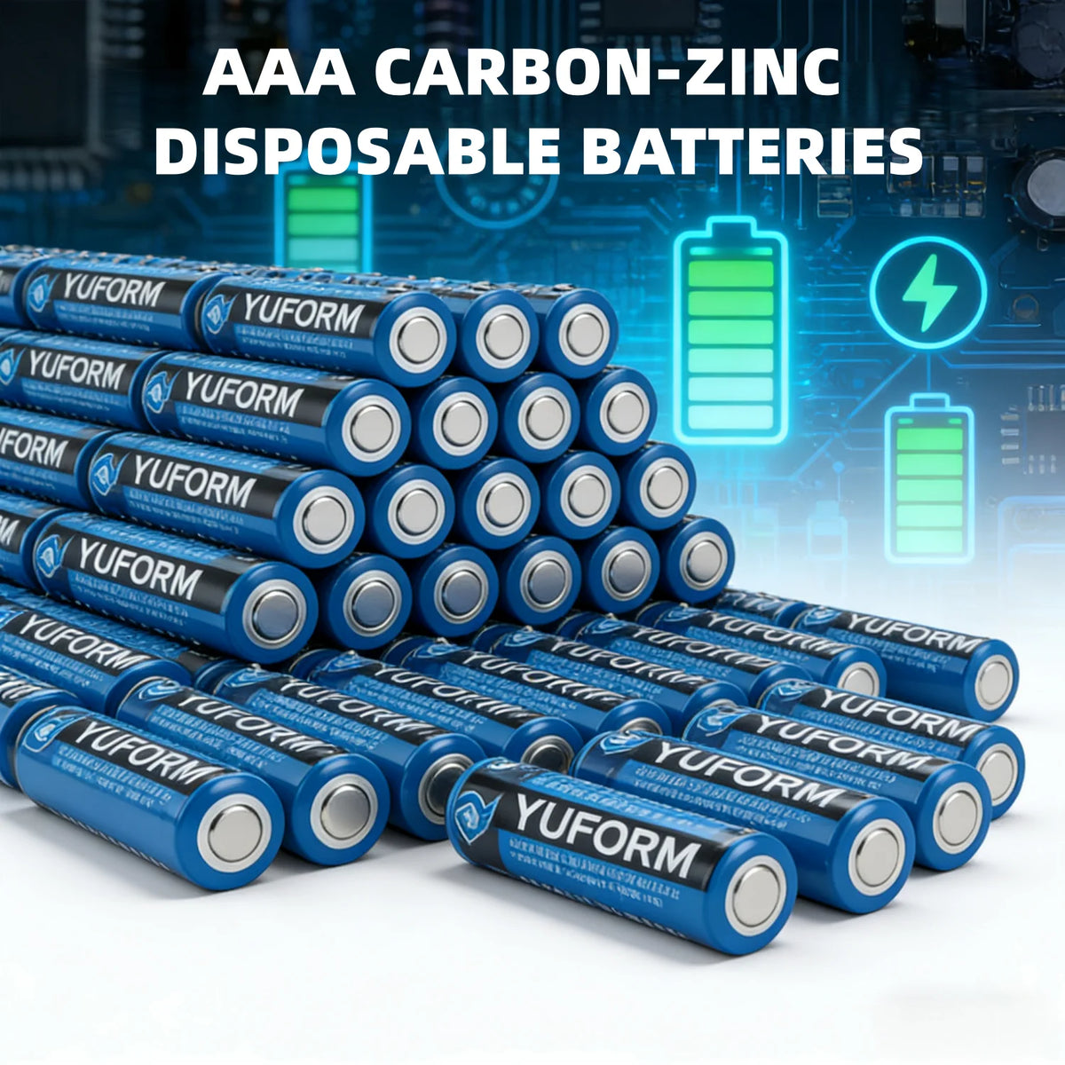 Batterie AAA al carbonio zinco 1,5 V 4-60 pezzi, resistenti ed economiche per telecomando, orologio, giocattoli, torcia elettrica, rasoio