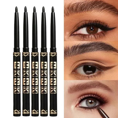1-12 Pezzi Matita Eyeliner Nera Impermeabile, Anti-sbavatura, Applicazione Facile con Rotazione, Gel Occhi per Trucco Occhi Audace Stile Punk Adatto ai Principianti