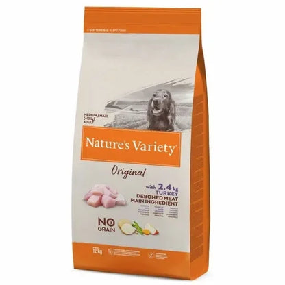 Nature's Variety Cibo per Cani Adulti Medi con Grano Sano e Tacchino - 10+2 KG