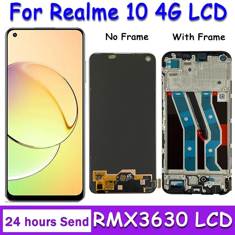 Nuovo display AMOLED da 6,4” per Oppo Realme 10 RMX3630, schermo LCD con pannello touch e digitalizzatore per Realme 10 4G.