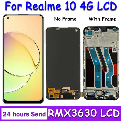 Nuovo display AMOLED da 6,4” per Oppo Realme 10 RMX3630, schermo LCD con pannello touch e digitalizzatore per Realme 10 4G.