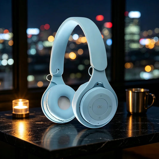 Cuffie Bluetooth Hi-Fi Wireless Over-Ear con Microfono e Riduzione del Rumore, Comode per Viaggi e Uso Domestico