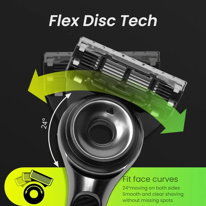 Gillette Labs Razor Aurora Series Flexdisc Rasoio da barba con lama a induzione a 5 strati per uomo con supporto
