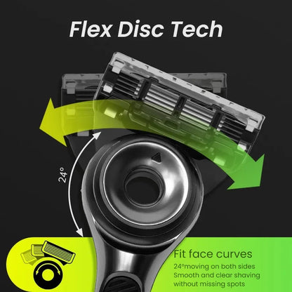 Gillette Labs Razor Aurora Series Flexdisc Rasoio da barba con lama a induzione a 5 strati per uomo con supporto