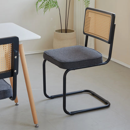 EGOONM Set di 2/4 sedie da pranzo retrò sedia in rattan di plastica casa camera da letto scrivania schienale sgabello arco computer ufficio sedile imbottito
