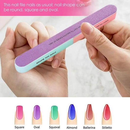 1 pz Lima per Unghie Professionale 7-in-1 per Rimuovere le Imperfezioni della Superficie delle Unghie, Lucidare e Levigare, Strumenti per Manicure e Bellezza delle Unghie U0Q52028
