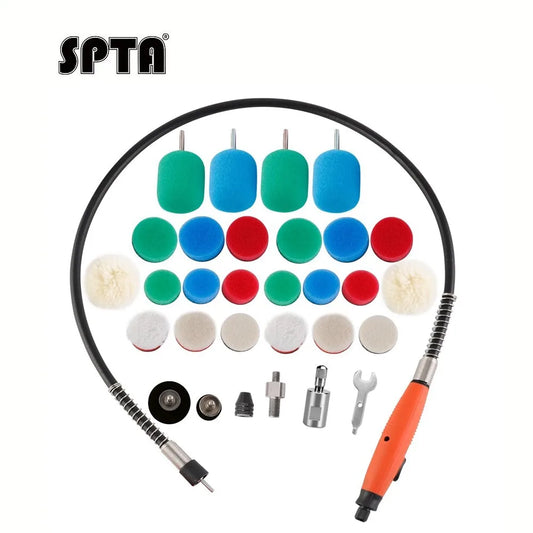 SPTA Kit 30 Pezzi Mini Spugne Lucidanti in Schiuma per Dettagli, Strumenti di Estensione per Lucidatrice Rotativa, Trapano, Lucidatura, Ceratura, Accessori Auto