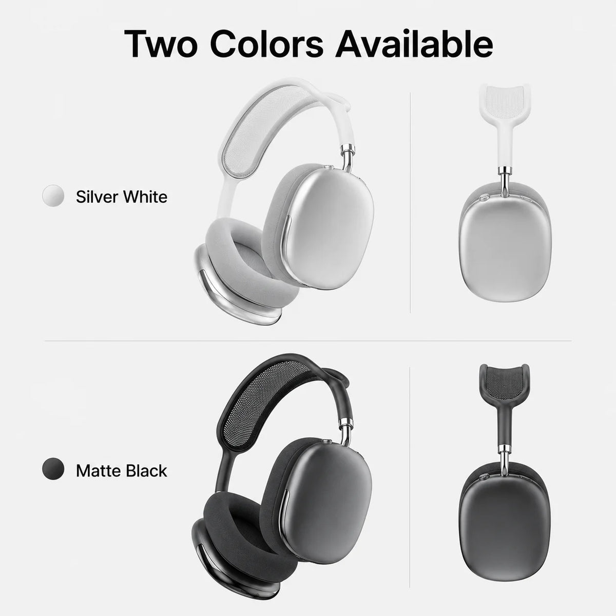 Cuffie Bluetooth ANC Wireless Over-Ear con Cancellazione del Rumore 43dB, Audio HiFi Stereo, 50 Ore di Autonomia, Bluetooth 5.4, Cavo AUX