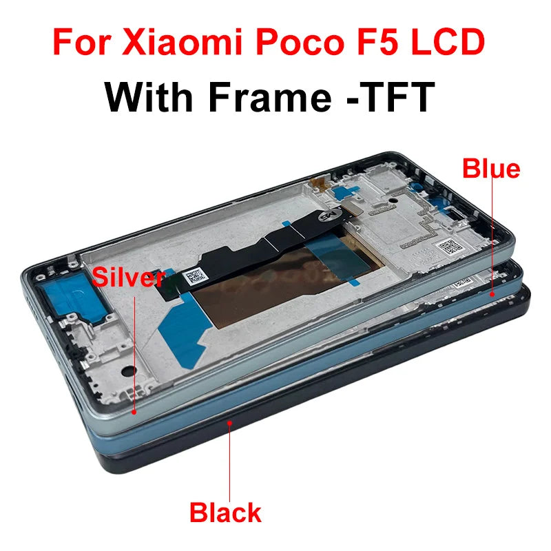 AAA-- Schermo LCD con tecnologia OLED per Xiaomi Poco F5 Pro, display e digitalizzatore touch screen 23049PCD8G, ricambi per Poco F5 LCD 23013PC75G.