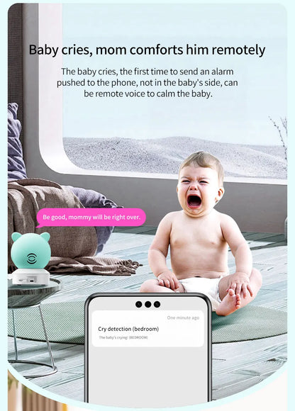 Danmini 2.4G 5 pollici Baby Monitor Tuya App Telecomando 1080P Videocamera Video Citofono bidirezionale Rilevazione movimento Monitor wireless