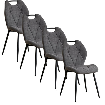 Sedia da pranzo moderna 2/4/6 pezzi, comode sedie imbottite con gambe in metallo per cucina/soggiorno/camera da letto