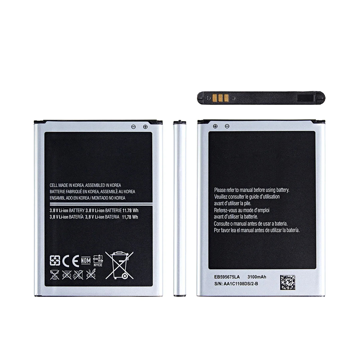 Nuovissima batteria EB595675LU EB595675LA 3100mAh per Samsung Galaxy Note 2 N7108 N7108D N7105 N7100 N7102 N719 T889 i605