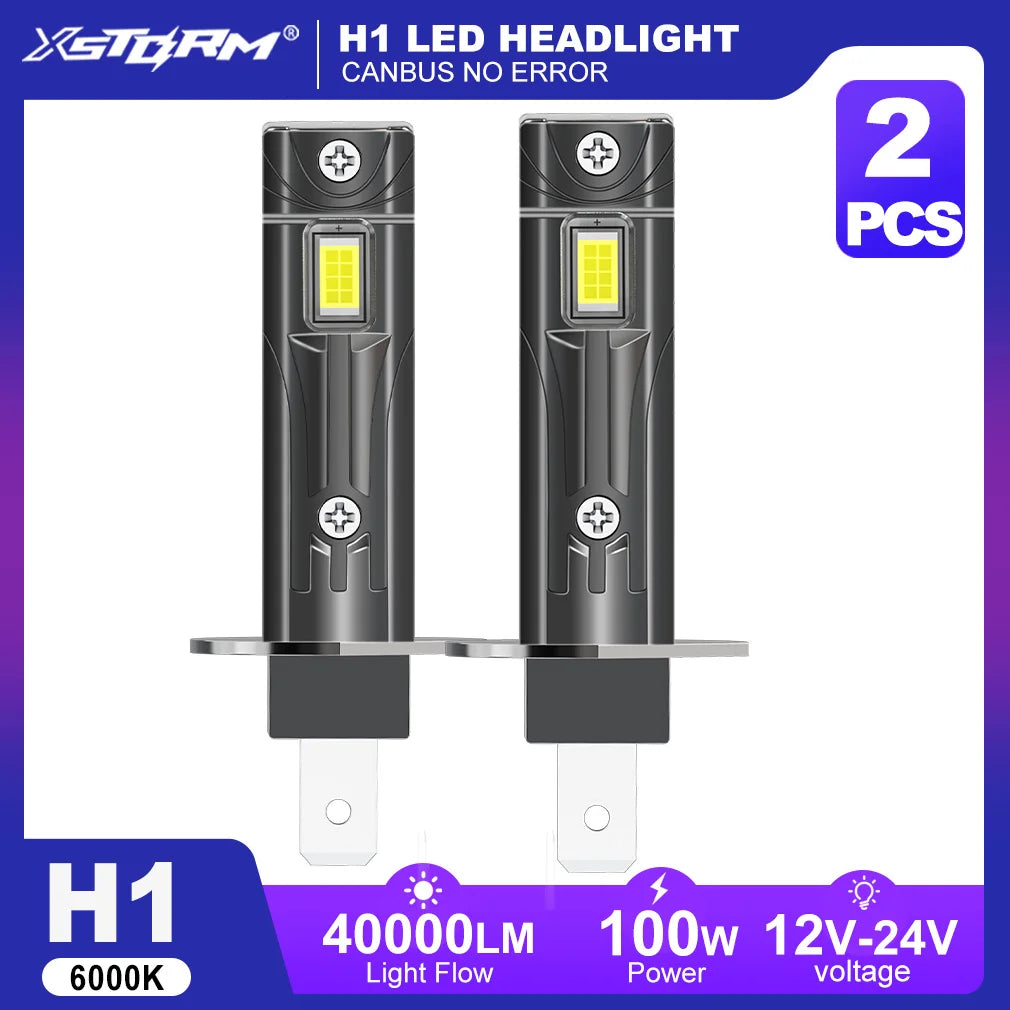 XSTORM H1 Lampadina per fari a LED100W 40000LM LED H1 Luci Canbus CSP Diodo automatico Fendinebbia Faro per auto 12V 6000K Plug & Play