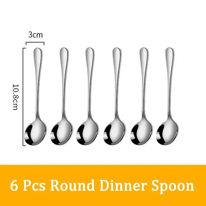 Set di posate da 24 pezzi in acciaio inossidabile, set di stoviglie, cucchiaio e forchetta, coltello, forchetta, cucchiaio da dessert, cucchiaio da tè