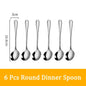 Set di posate da 24 pezzi in acciaio inossidabile, set di stoviglie, cucchiaio e forchetta, coltello, forchetta, cucchiaio da dessert, cucchiaio da tè