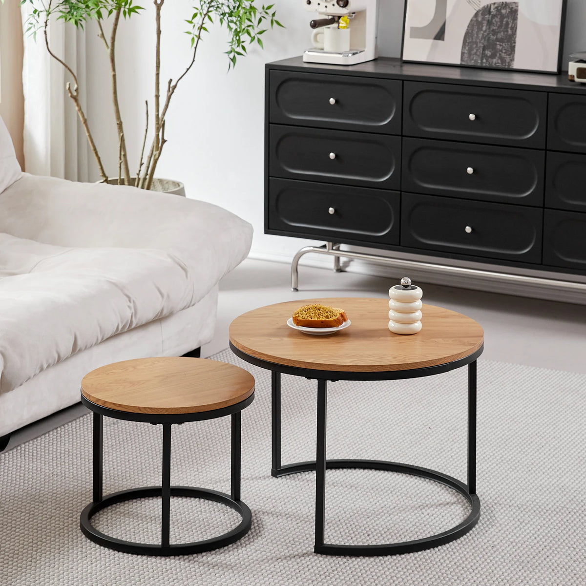 2 pezzi tavolino nordico 2 in 1 combinazione rotonda tavolo da tè per ufficio moderno e minimalista divano per la casa Ins tavolino soggiorno