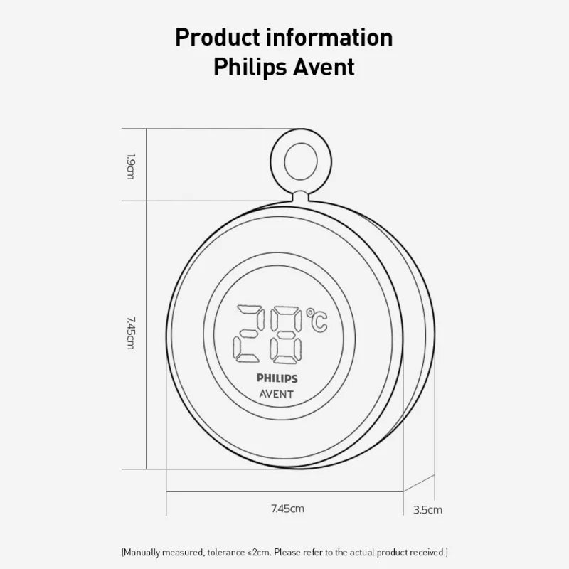 Termometro Digitale Philips Avent per Misurare la Temperatura dell'Acqua, Lettura Rapida in 5s, Ricaricabile USB, Misuratore di Temperatura Galleggiante