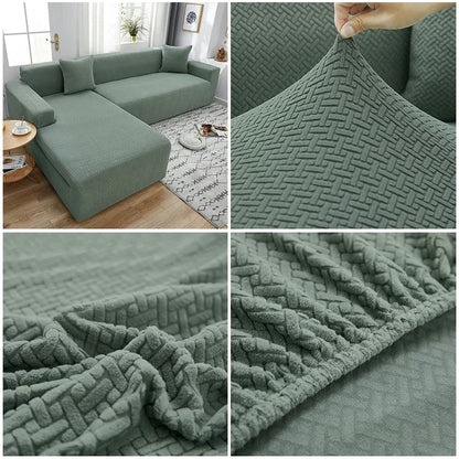 Copridivano ad angolo a forma di L in tessuto jacquard scozzese Copridivano elasticizzato Copridivano moderno per la casa Divano Chaise Lounge per soggiorno