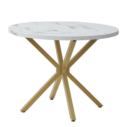 EGOONM tavolo da pranzo moderno di lusso effetto marmo imitazione tavolo da pranzo rotondo per uso domestico tavoli da caffè semplici mobili per la casa 100CM