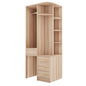 Armadio Moderno Multifunzionale Autoportante, 70 × 55 × 175 Cm, Mobile per la Conservazione dei Vestiti con Finitura in Legno di Alta Qualità, Scomparti di Stoccaggio a Più Livelli Integrati e Ampio Appendiabiti, Pratico