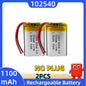 Batteria al litio 3,7 V 102540, 1100 mAh, batterie polimeriche + scheda di protezione PCB per localizzatore GPS, dispositivi MP3/MP4, batteria ricaricabile.