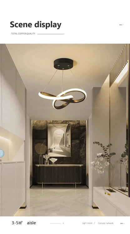 Lampada a sospensione moderna a LED con design irregolare aerodinamico Piccola lampada a sospensione creativa per camere da letto, sala da pranzo, sale studio