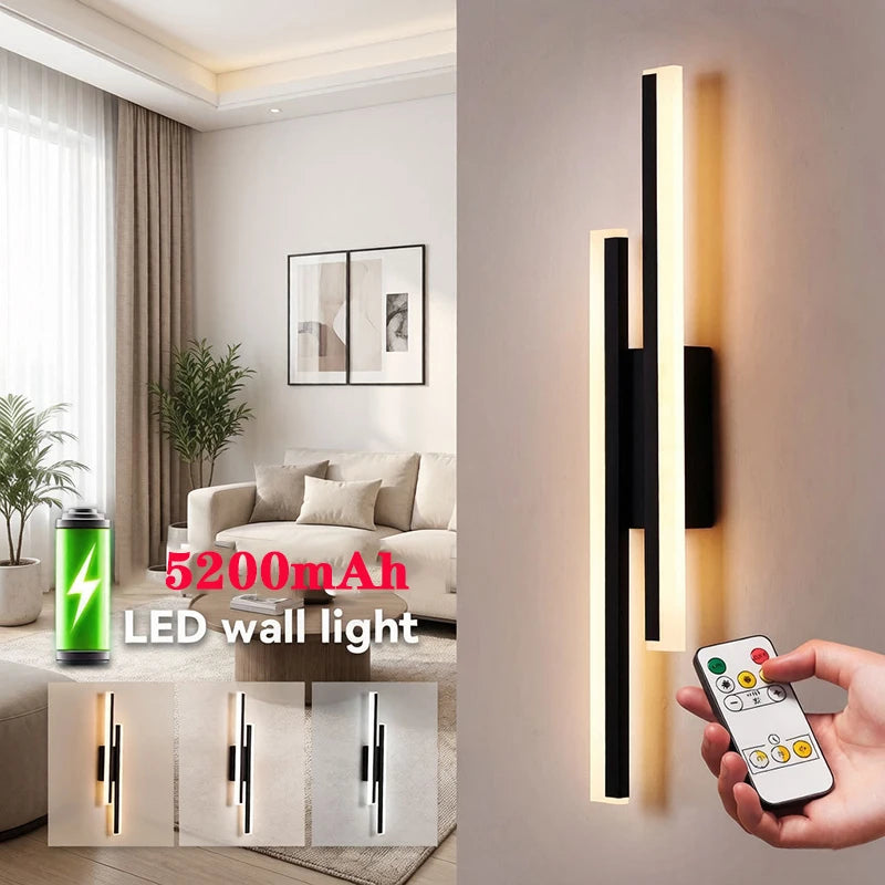 Lampade da Parete a Batteria da 5200mAh, Senza Fili, Ricaricabili, LED per Quadri, Interruttore Touch, Dimmerabili, 3CCT, USB, Telecomando