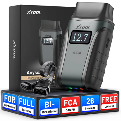 XTOOL A30M OBD2 Scanner Strumenti diagnostici Bluetooth Scanner automobilistico Aggiornamento gratuito a vita Bidirezionale CAN FD FCA 26+ Reset