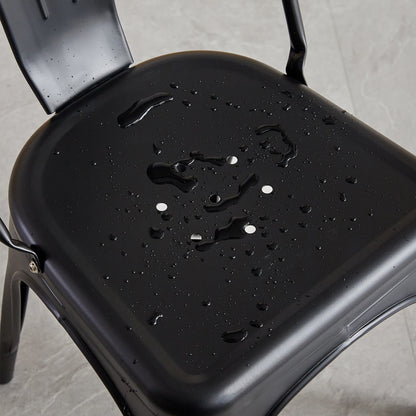 EGOONM Set di 4/8 sedie da pranzo moderne in metallo Sedie in stile industriale impilabili utilizzate per la sedia da pranzo all'aperto del terrazza del ristorante