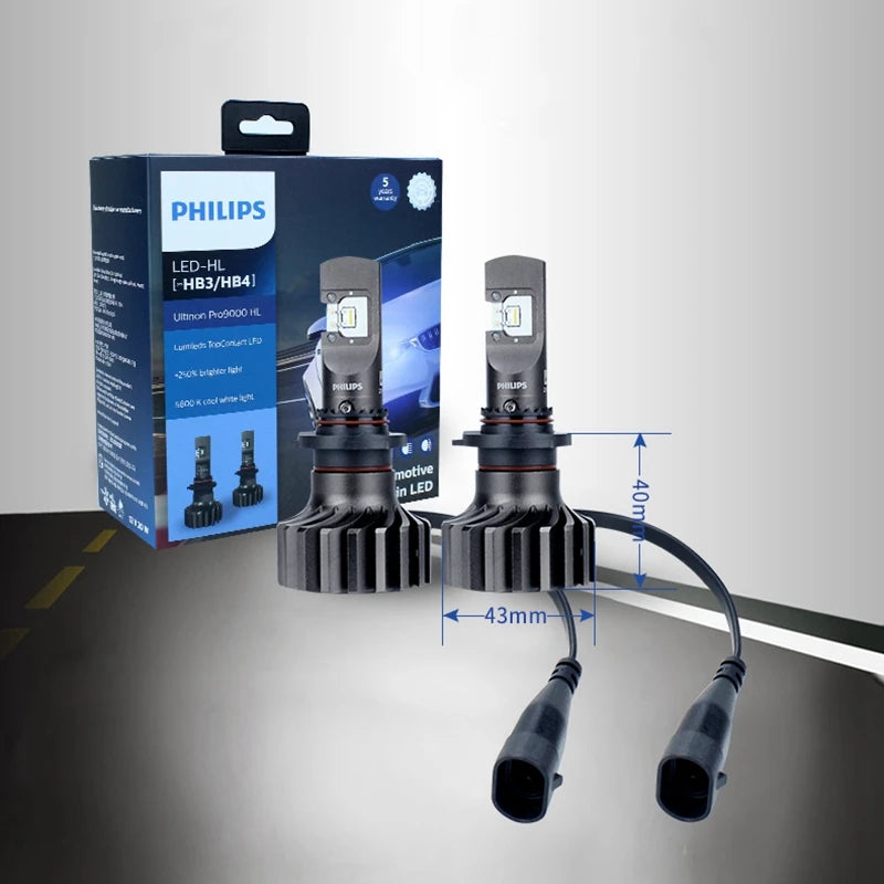 Philips Ultinon Pro9000 H1 H4 H7 LED H11 HB3 HB4 HIR2 faro Auto 9005 9006 9012 5800K bianco 250% lampade Auto a LED luminose